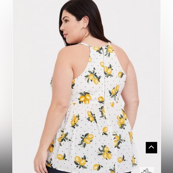 Torrid Peplum Stretch Lace Lemon Cami - Picture 6 of 6